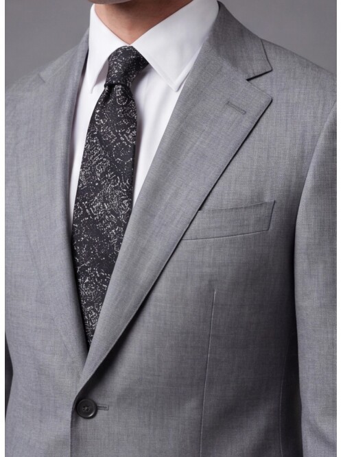 Pinstripe Grey Comfort Fit Notch Lapel Wool Suit