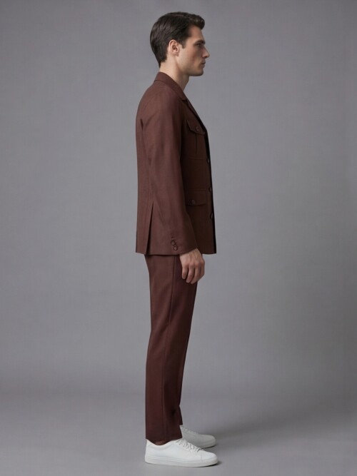 Terra-cotta Comfort Fit Unlined Safari Sport Suit