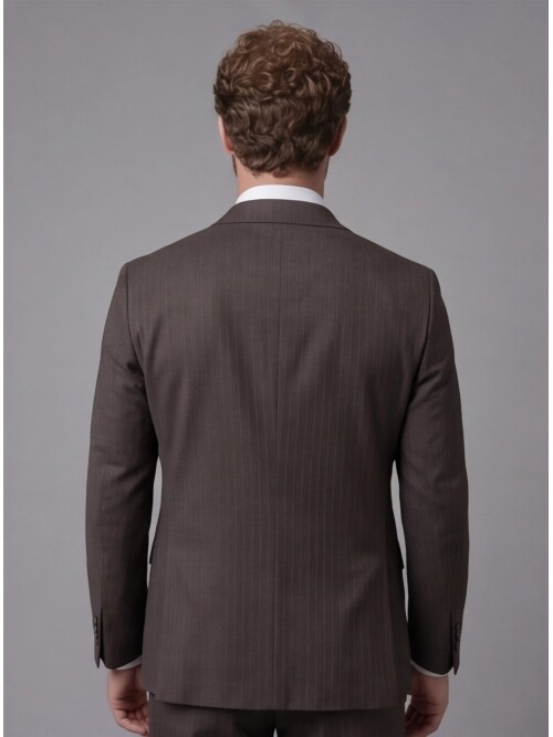 Dark Brown Notch Lapel Comfort Fit Suit