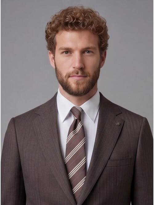 Dark Brown Notch Lapel Comfort Fit Suit