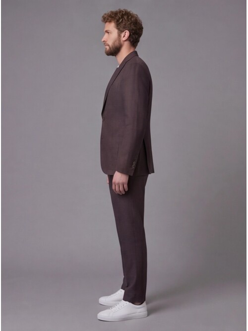 Dark Brown Notch Lapel Slim Fit Patch Pocket 2-Button Suit