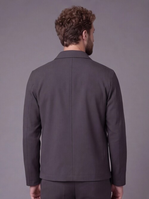 Dark Brown Safari Pocket Zippered Sport Suit