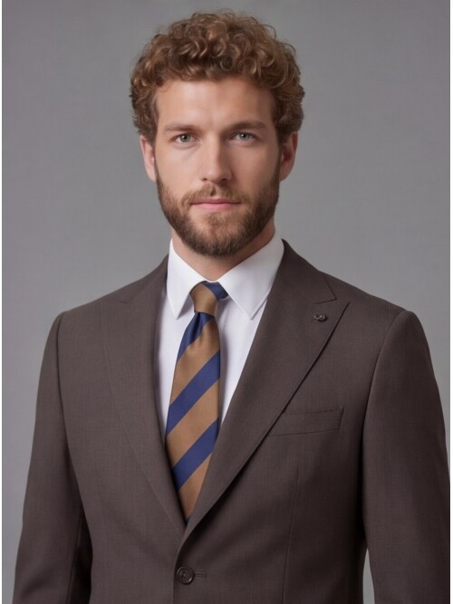 Dark Brown Peak Lapel Slim Fit 2-Button Patch Pocket Suit
