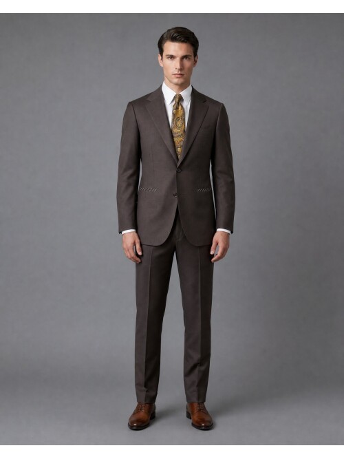 Dark Brown Wool Suit