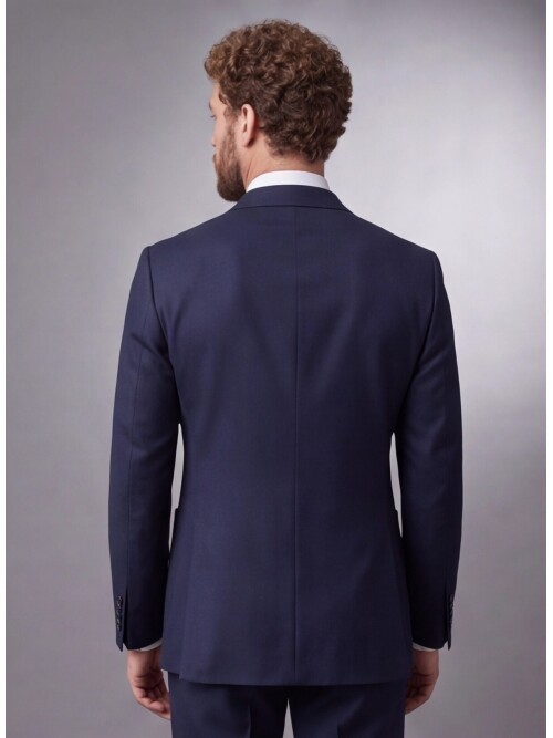 Lacivert Comfort Fit Kruvaze Takım Elbise