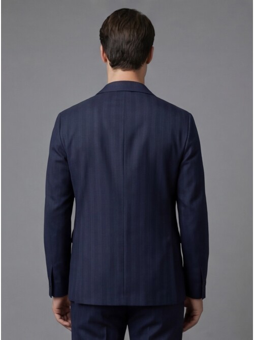Navy Blue Comfort Fit Unlined Safari Sport Suit