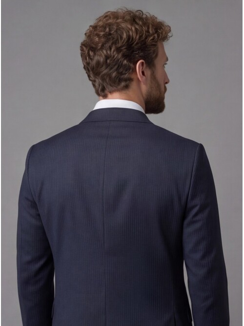Navy Blue Notch Lapel Comfort Fit Suit