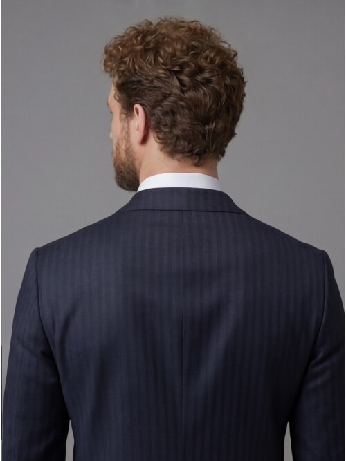 Navy Blue Notch Lapel Comfort Fit Suit