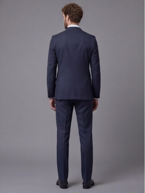 Navy Blue Notch Lapel Comfort Fit Suit