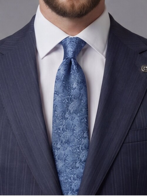 Navy Blue Notch Lapel Comfort Fit Suit