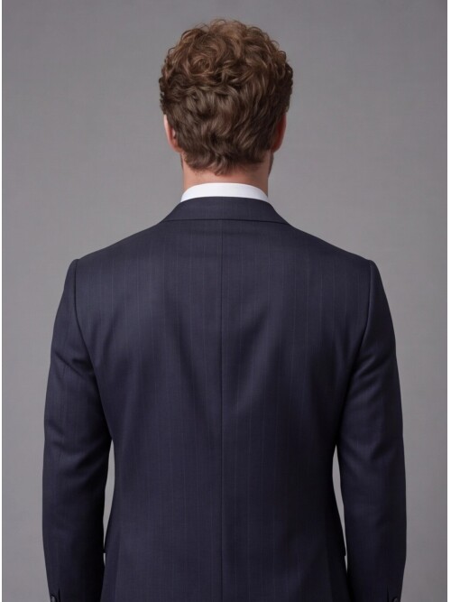 Navy Blue Notch Lapel Comfort Fit Suit