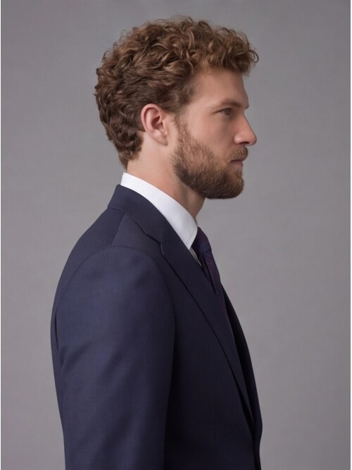 Navy Blue Notch Lapel Comfort Fit Suit