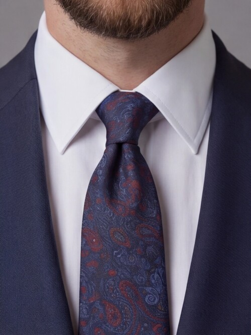 Navy Blue Notch Lapel Comfort Fit Suit