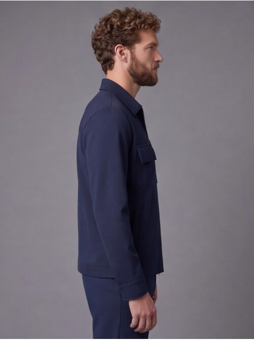 Navy Safari Pocket Zippered Sport Suit