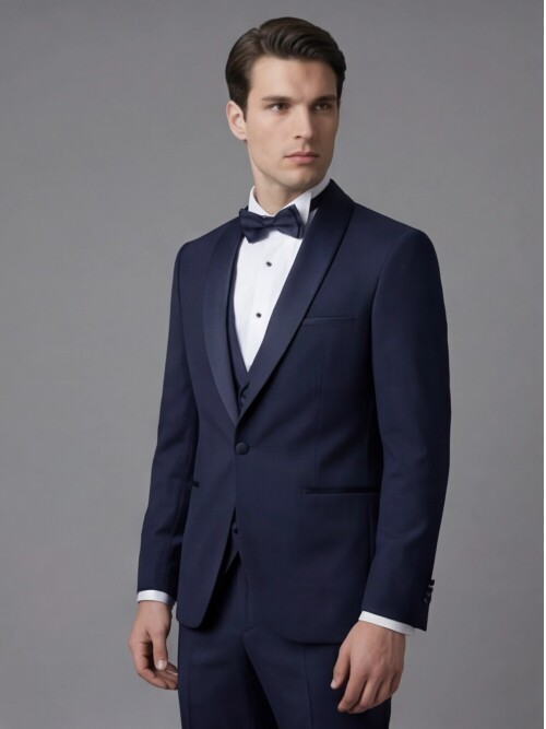 Navy Blue Three-Piece Tuxedo