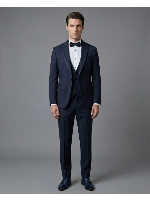 Navy Blue Three-Piece Tuxedo