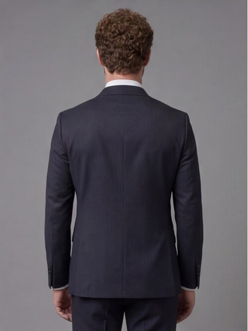Navy Blue Peak Lapel Comfort Fit Mens Suit
