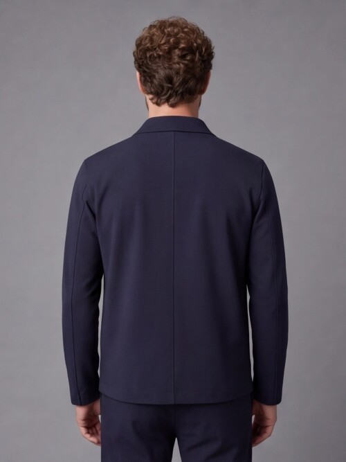Navy Blue Casual Shirt-Collar Comfort Fit Suit