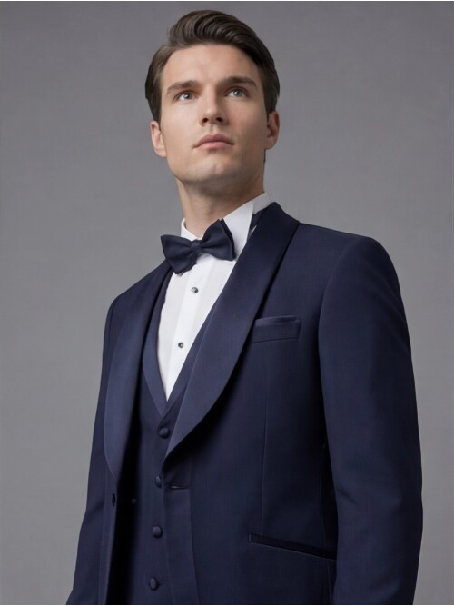 Navy Blue Three-Piece Tuxedo