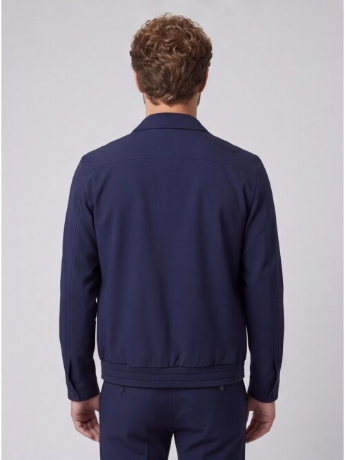 Mavi Gömlek Yaka Fermuarlı Spor Takım Elbise