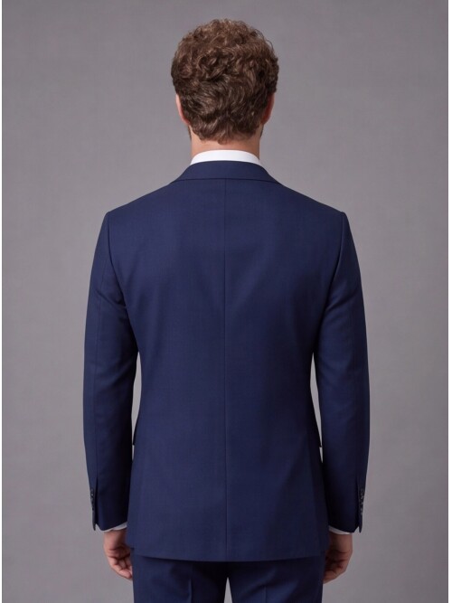 Mavi Slim Fit Mono Yaka 2 Düğmeli Takım Elbise