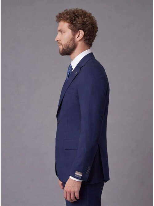 Mavi Slim Fit Mono Yaka 2 Düğmeli Takım Elbise