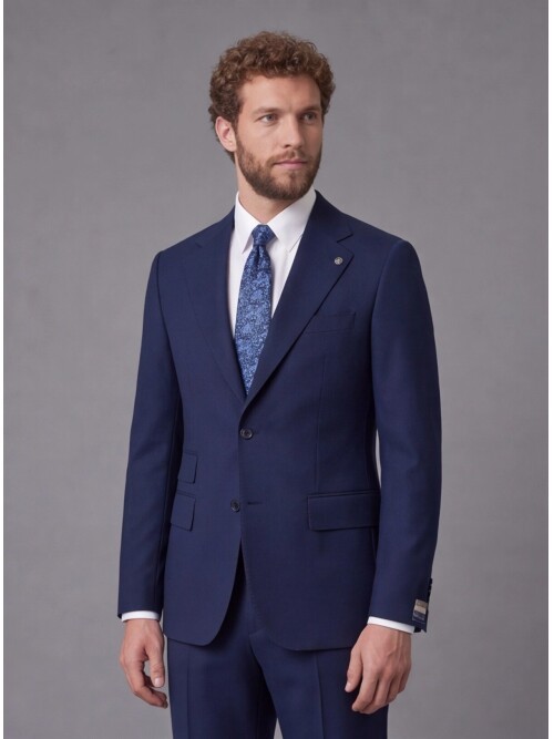 Mavi Slim Fit Mono Yaka 2 Düğmeli Takım Elbise
