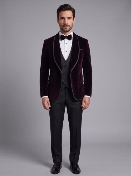 Purple Shawl Lapel Tuxedo