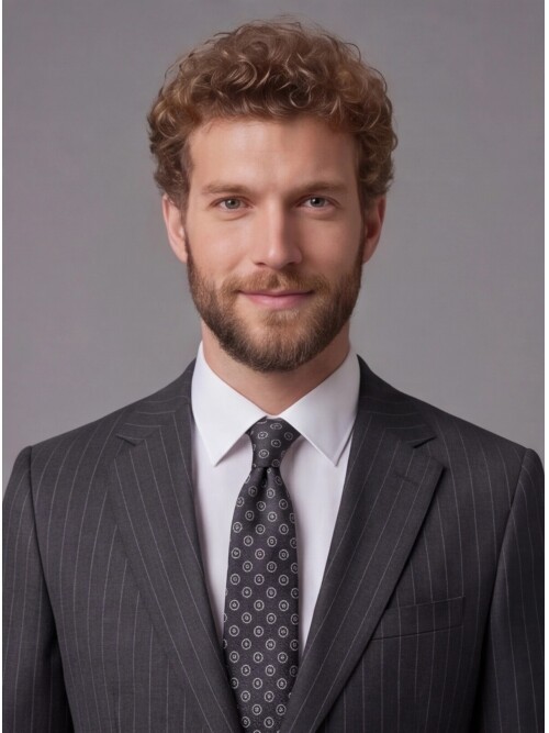 Siyah Çizgili Yünlü Mono Yaka Comfort Fit Takım Elbise