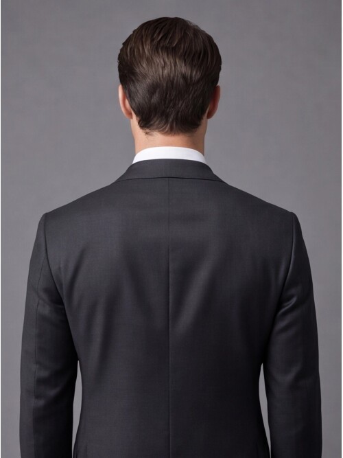 Black Comfort Fit Notch Lapel Wool Suit