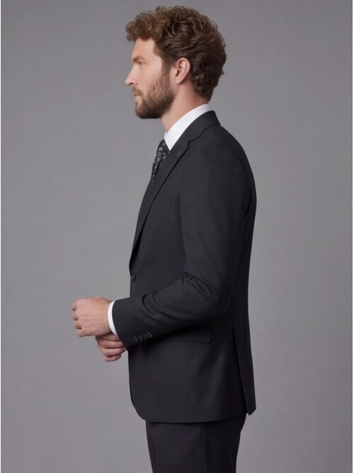Black Notch Lapel Comfort Fit Suit