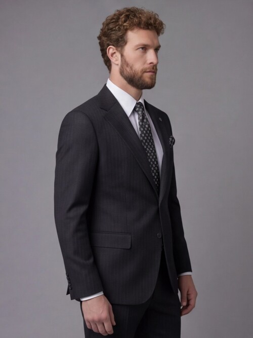 Black Notch Lapel Comfort Fit Suit