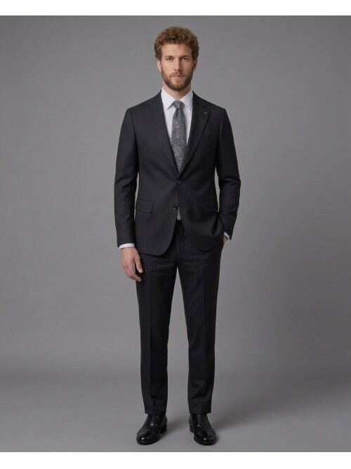 Black Notch Lapel Comfort Fit Suit