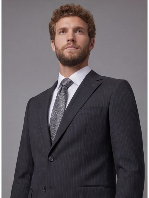 Black Notch Lapel Comfort Fit Suit