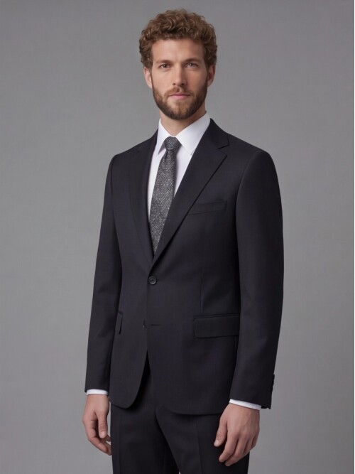 Black Notch Lapel Comfort Fit Suit