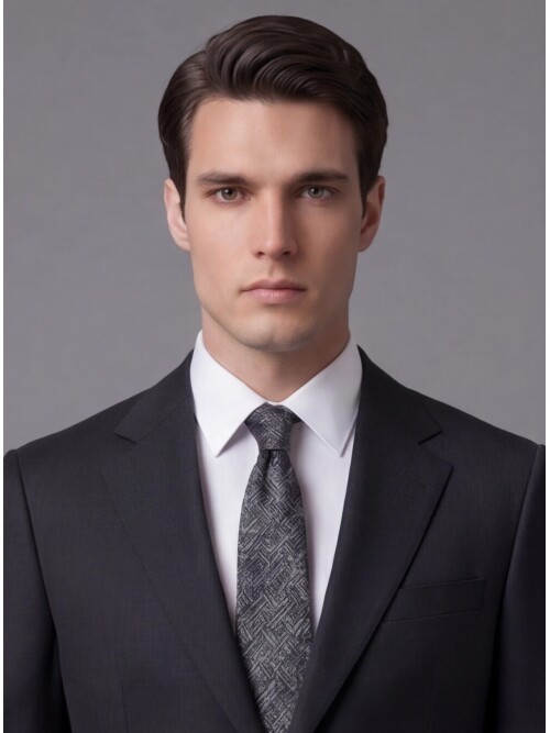 Siyah Mono Yaka İki Düğmeli Slim Fit Takım Elbise