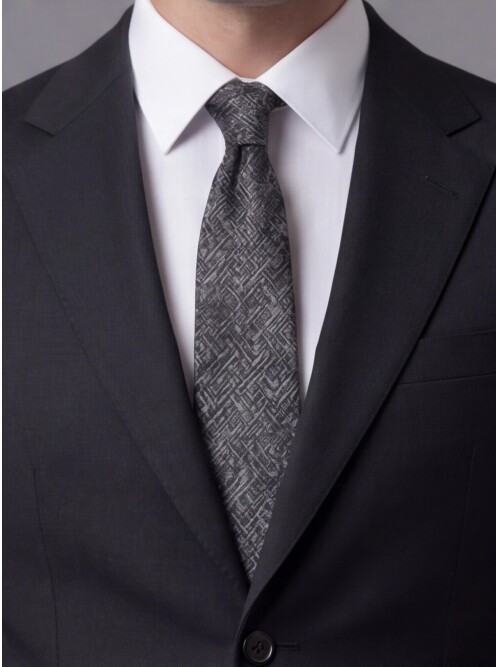 Siyah Mono Yaka İki Düğmeli Slim Fit Takım Elbise