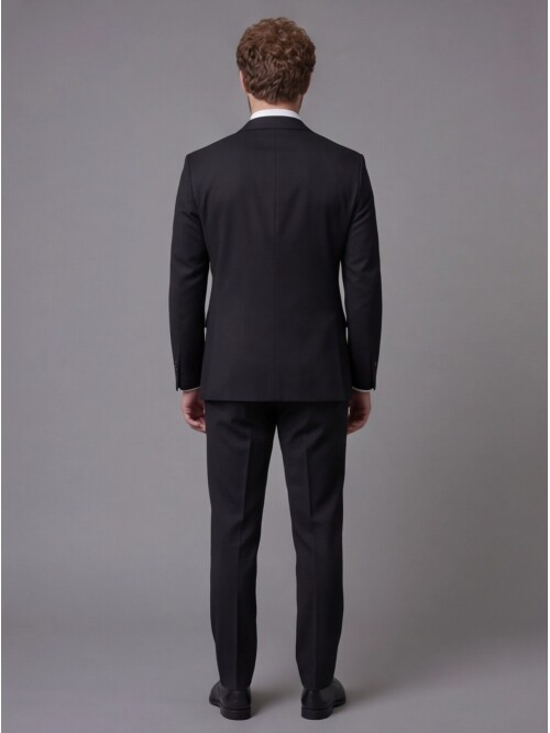 Black Notch Lapel Slim Fit 2-Button Suit