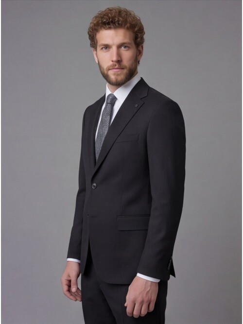 Black Notch Lapel Slim Fit 2-Button Suit