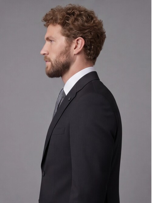 Black Notch Lapel Slim Fit 2-Button Suit