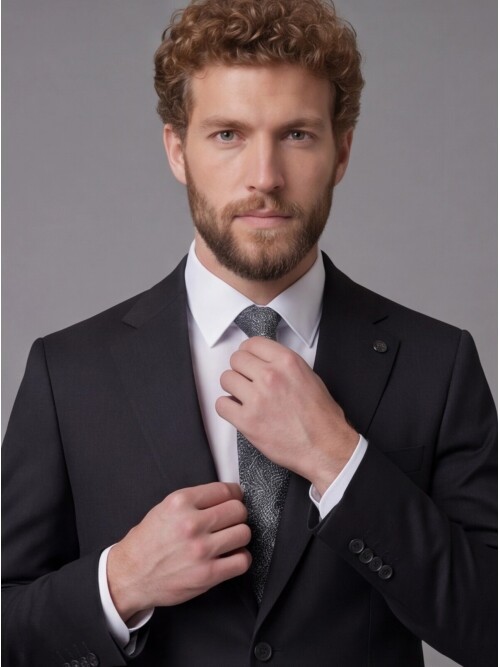 Black Notch Lapel Slim Fit 2-Button Suit