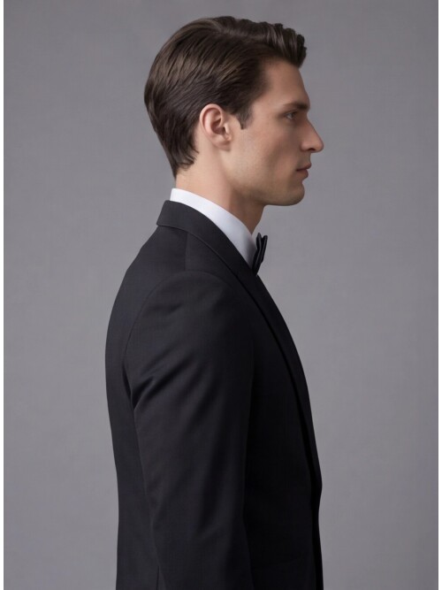 Black Shawl Lapel Single Button Slim Fit Wedding Suit