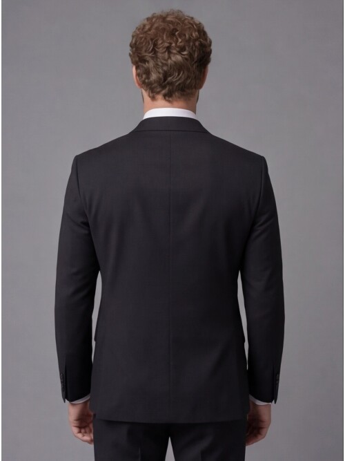 Black Peak Lapel Comfort Fit Mens Suit