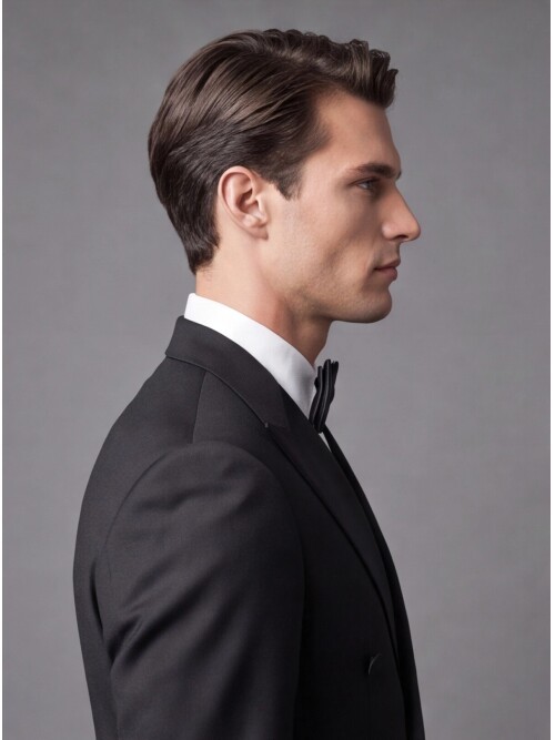 Siyah Sivri Yaka Kruvaze Slim Fit Damatlık