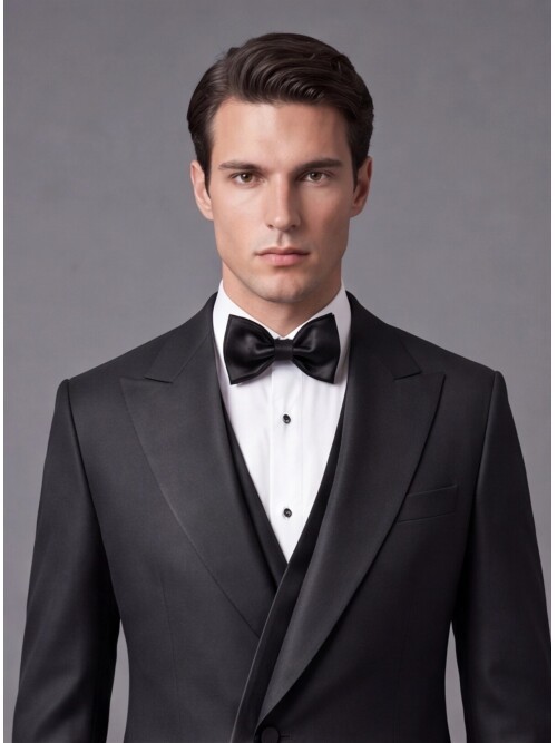 Siyah Sivri Yaka Slim Fit Damatlık