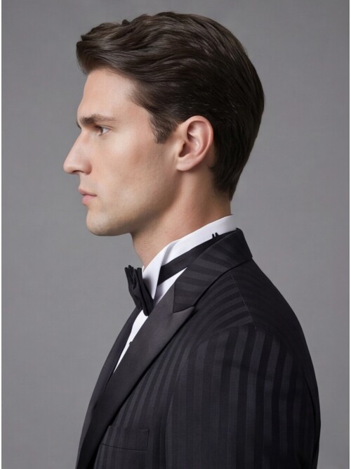 Black Peak Lapel One-Button Slim Fit Tuxedo