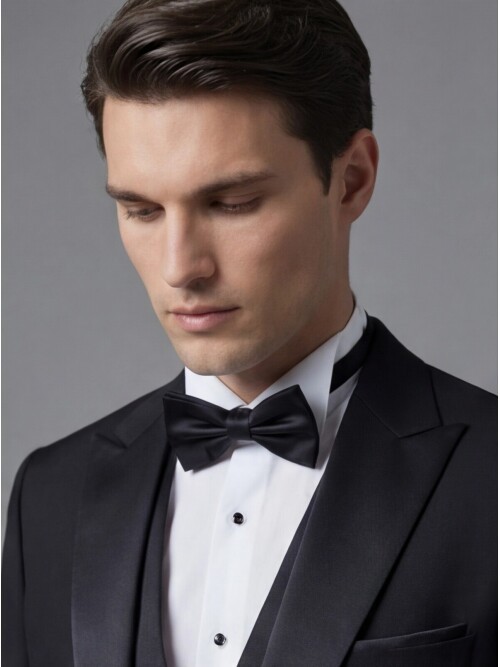 Black Peak Lapel Slim Fit 3-Piece Tuxedo