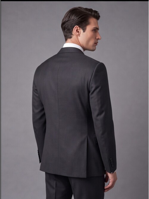 Black Wool Double-Breasted Suit