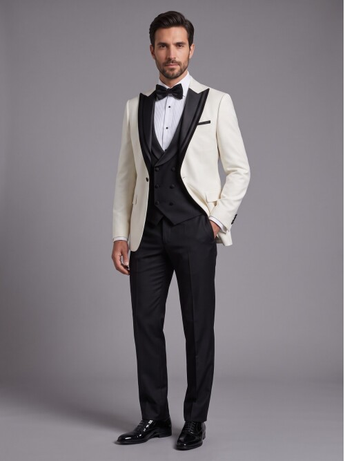 SUIT SARTORIA BEYAZ ÇIKMA SİVRİ YAKA DAMATLIK 5063