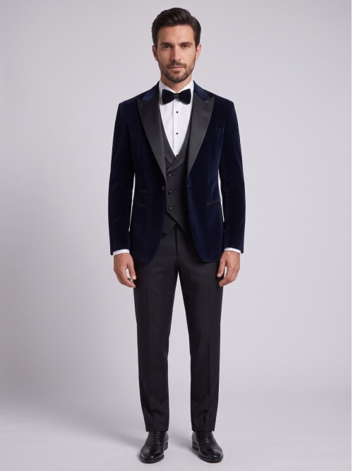 Navy Blue Velvet Tuxedo